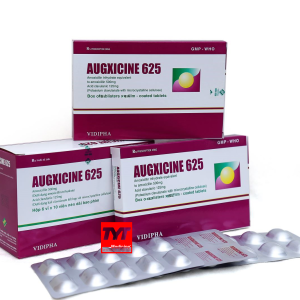 Augxicine 625 (Amoxicilin 500mg+Clavulanic acid 125mg) Hộp 6 vỉ x 10 viên nén dài bao
