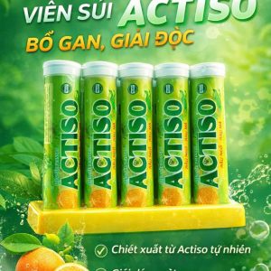 Viên Sủi 4g Actiso rau má râu ngô-Tuýp 20 viên vị thơm ngon dễ uống giúp mát gan giải độc giải nhiệt và tăng sức đề kháng