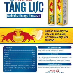 Viên Sủi 4g tăng lực Bò Húc-Vị ngon giúp sảng khoái và tăng cường sức lực và tỉnh táo