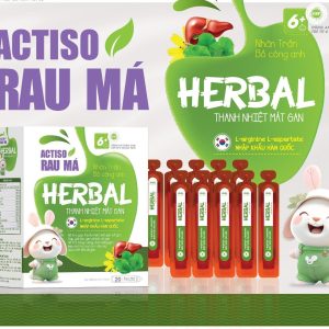Siro mát gan thanh nhiệt giải độc Herbal Actiso rau má-Hộp 20 ống x 10ml