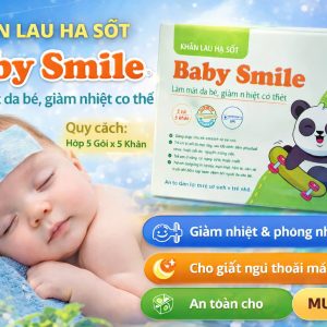 Khăn hạ sốt Baby Smile- Khăn lau hạ sốt tẩm thuốc
