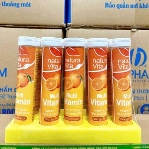 Viên sủi 4g Natural Vital cực ngon-Lốc 10 tuýp x 20 viên vị cam tươi