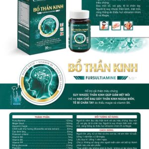 Bổ thần kinh Lọ Fursultamin cap cấp-Hộp 1 Lọ 30 viên cải thiện suy nhược thần kinh, giảm đau thần kinh ngoại biên, tê bì chân tay