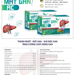 Mát Gan AC-Hộp 20 Ống x 10ml- thanh nhiệt giải độc mát gan giảm mề đay vàng da mẫn ngứa