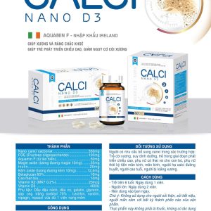 Canxi Nano D3 Lọ 60 viên- Calci Nano D3 Nguyên liệu nhập khẩu Ireland