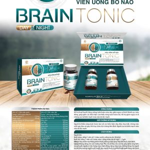 Viên uống hoạt huyết Bổ não ngày và đêm Brain Tonic Day & Night-Hộp cứng cao cấp- 2 chai 2 công thức riêng biệt cho ngày và đêm