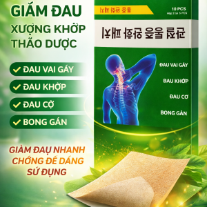 Miếng dán Giảm đau xương khớp thảo dược bản to- Hộp 10 miếng