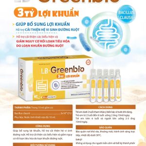 Men ống vi sinh cao cấp LB GreenBio 3 tỷ lợi khuẩn-Hộp 20 ống x 10ml