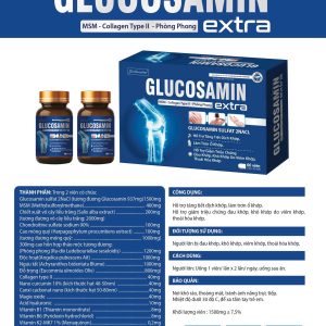Khớp 2 Lọ Cứng Glucosamine Extra cao cấp-MSM-Collagen Type II-Phòng Phong