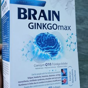 Bổ não Lọ cứng Brain Ginkgo Max Q10-Hộp 1 lọ 60 viên với Nattokinase