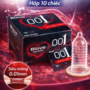 Hộp 10c Bao cao su có gai nổi siêu mỏng Blove 0,01 cao cấp