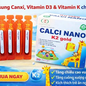 Canxi nano K2 Gold Hộp 20 Ống x 10ml bổ sung calci cho xương răng chắc khỏe2