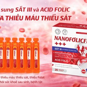 Sắt ống NanoFolice 20 Ống x 10ml bổ sung sắt III Acid Folic hỗ trợ thiếu máu do thiếu sắt