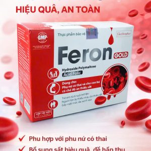 Sắt vỉ hộp 100 viên Feron Gold-Bổ sung sắt giúp giảm thiếu máu do thiếu sắt