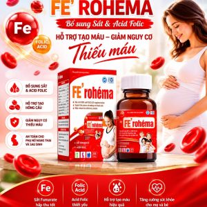 Sắt Lọ Fe' Rohema 30 viên-Bổ sung sắt acidfolic và khoáng chất cho Bà bầu, trẻ nhỏ và các đối tượng thiếu máu do thiếu sắt