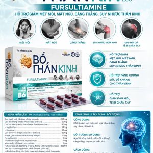 Bổ thần kinh Plus vỉ-Hộp 3 vỉ x 10 viên hỗ trợ bồi bổ thần kinh giảm mệt mỏi căng thẳng mất ngủ suy nhược thần kinh