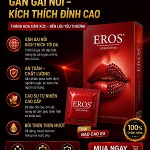BCS Eros có gai hộp 12c Supper Dotted bap cao su có gân gai nổi tăng khoái cảm