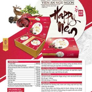 Đạm Vỉ Hộp cứng-Viên ăn ngủ ngon Happy New-Hộp 6 vỉ x 10 viên cao v