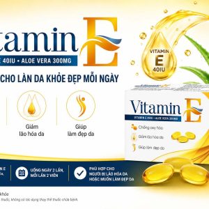 Vitamin E 3 vỉ x 10 viên ALoe Vera-Cho làn da sáng đẹp mỗi ngày