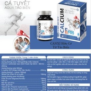 Canxi cá tuyết hữu cơ Lọ 30 viên-Canxi hữu cơ từ tảo biển Aquamin F
