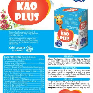 KAO PLUS CALCIUM-Canxi Ống hộp cứng cao cấp- 20 ống x 10ml cho trẻ từ 06 tháng